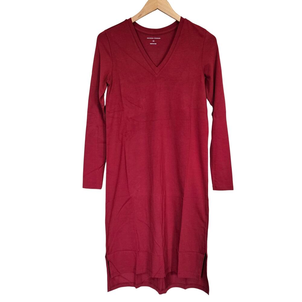 Universal‎ Standard Tesino Long Sleeve T-Shirt Dress Red Women's Size 0 Casual